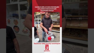 Manisa’da bir çaycının müşterilerin çaylarının soğumaması için geliştirdiği yöntem! 📶https://kanal3.com.tr/