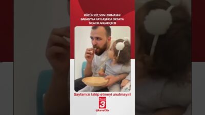 Küçük kız, son lokmasını babasıyla paylaşınca ortaya sıcacık anlar çıktı!