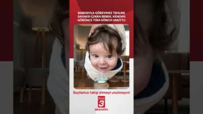 Babasıyla görevimiz tehlike sahnesi çeken bebek, kendini görünce tüm görevi