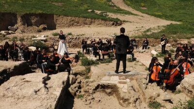 Tekirdağ'da 50. Turizm Haftası kapsamında Perinthos Antik Kenti'nde gerçekleştirilen sanat