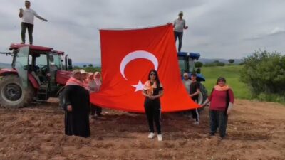 Afyonkarahisar'da kekik ekimi yapan çiftçiler, 19 Mayıs'ı ekim yaptıkları tarlada