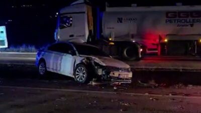 Osmaniye’nin Bahçe ilçesinde gece saatlerinde bir tanker ile iki otomobilin