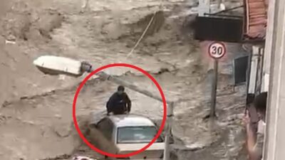 Samsun’un Havza ilçesinde aniden bastıran kuvvetli sağanak yağış sonrasında meydana