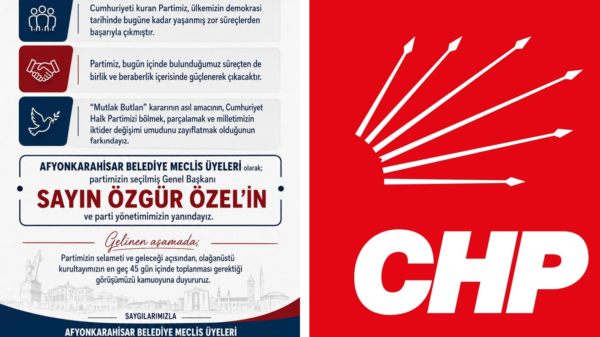 Afyonkarahisar Belediyesi’nin CHP’li Meclis Üyeleri, yaptıkları ortak açıklamada en geç