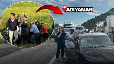 Adıyaman’ın Gölbaşı ilçesinde iki otomobilin kafa kafaya çarpıştığı trafik kazasında