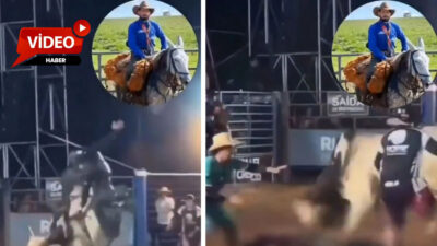 Brezilyalı ünlü kovboy Ranner Luan, katıldığı rodeo etkinliğinde seyircilerin gözü
