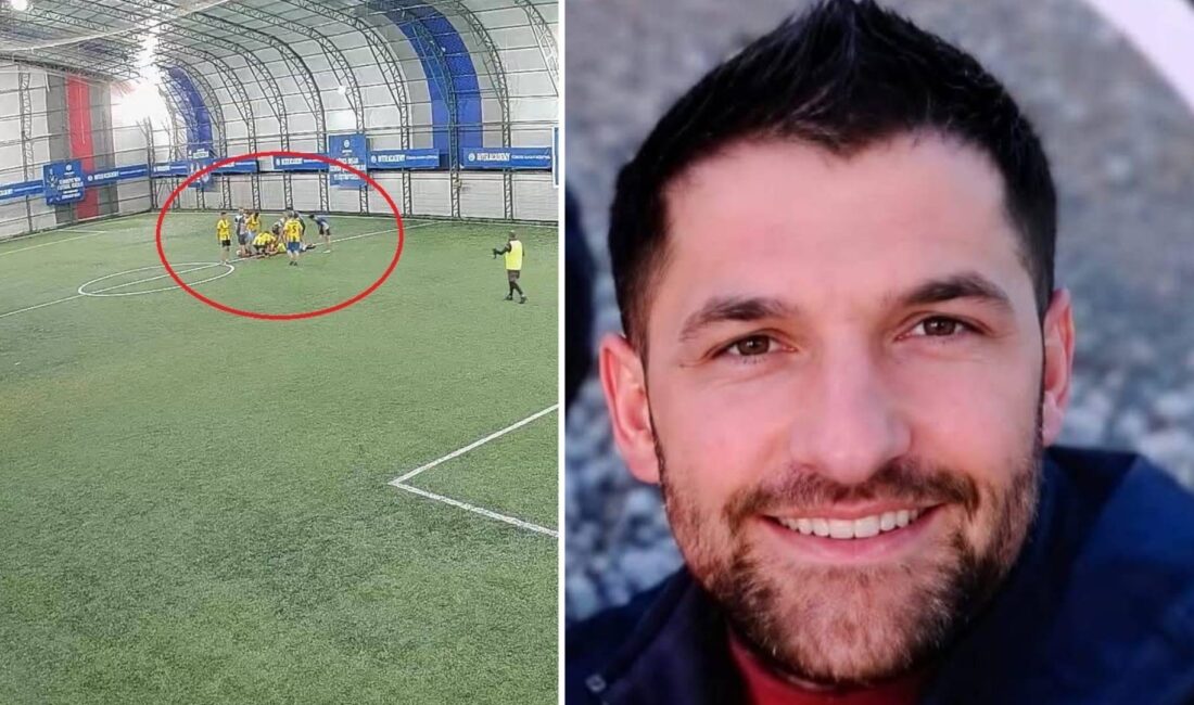 Hatay’ın Dörtyol ilçesinde arkadaşlarıyla halı sahada futbol oynadığı esnada aniden