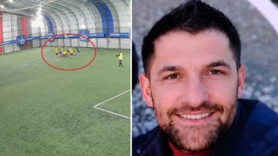 Hatay’ın Dörtyol ilçesinde arkadaşlarıyla halı sahada futbol oynadığı esnada aniden