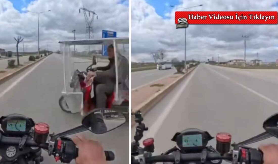 Afyonkarahisar’da seyir halinde olan motorcunun, yolu kontrol etmeden dönüş yapmaya