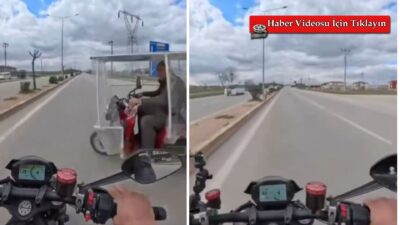 Afyonkarahisar’da seyir halinde olan motorcunun, yolu kontrol etmeden dönüş yapmaya