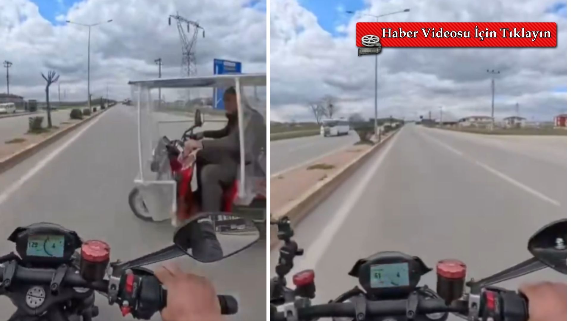 Afyonkarahisar’da seyir halinde olan motorcunun, yolu kontrol etmeden dönüş yapmaya