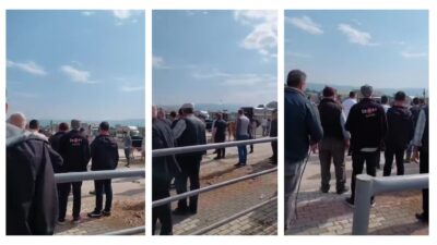 Bursa'nın İnegöl ilçesinde kurulan kurbanlık hayvan pazarında çıkan iki grup