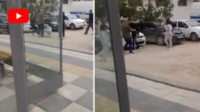 Afyonkarahisar’da üç genç kız arasında yaşanan kavgayı ayırmak isteyen vatandaşlar,