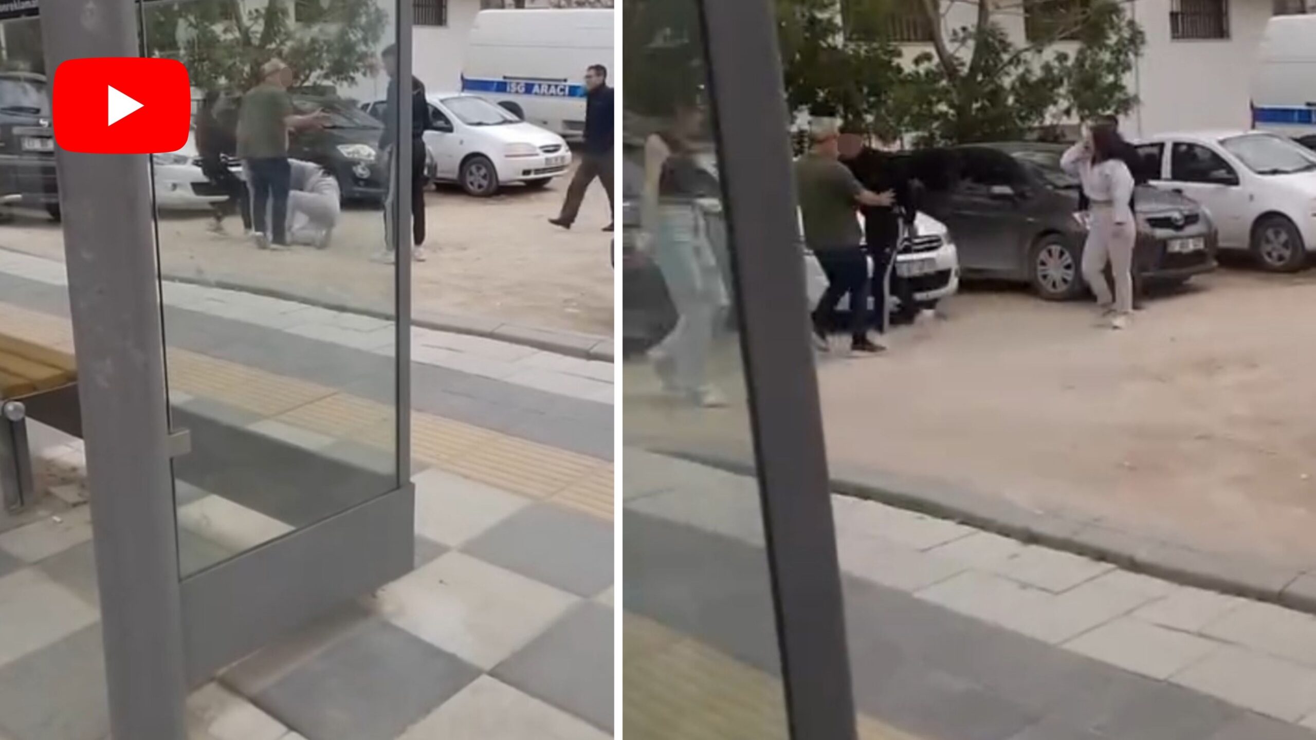 Afyonkarahisar’da üç genç kız arasında yaşanan kavgayı ayırmak isteyen vatandaşlar,