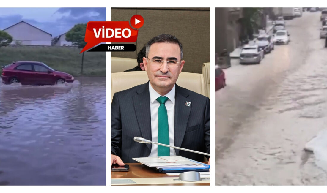 Afyonkarahisar’ın Sandıklı ilçesinde etkili olan şiddetli dolu yağışı, kısa süre