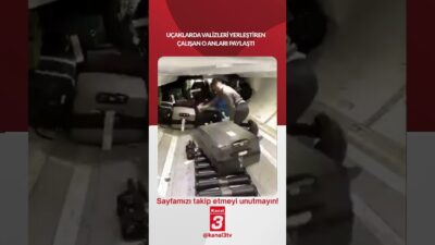 Uçaklarda valizleri yerleştiren çalışan o anları paylaştı… 📶https://kanal3.com.tr/ Sosyal Medya