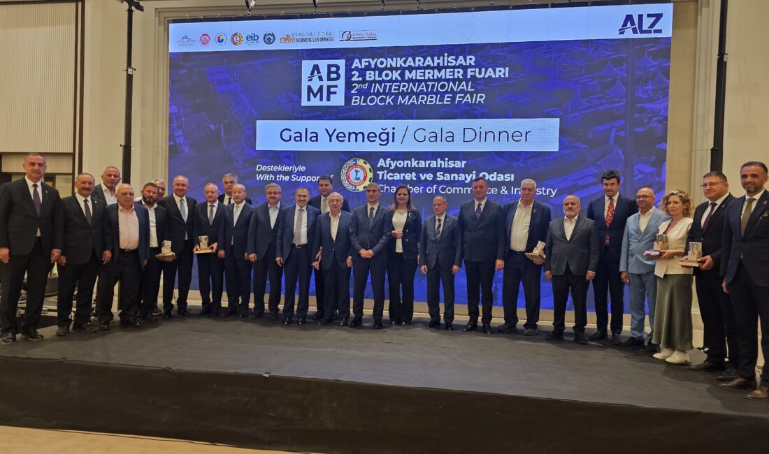 2. Uluslararası Afyonkarahisar Blok Mermer Fuarı kapsamında düzenlenen gala yemeği,