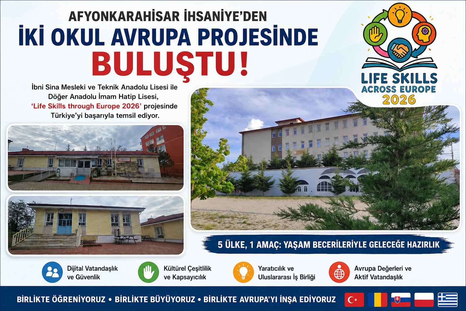 Afyonkarahisar'ın İhsaniye ilçesinden iki okul, uluslararası eTwinning projesi "LIFE SKILLS