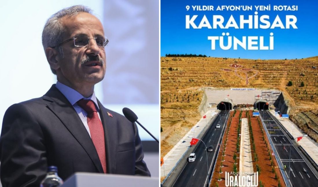 Ulaştırma ve Altyapı Bakanı Abdulkadir Uraloğlu, Karahisar Tüneli'nin bölge ulaşımına