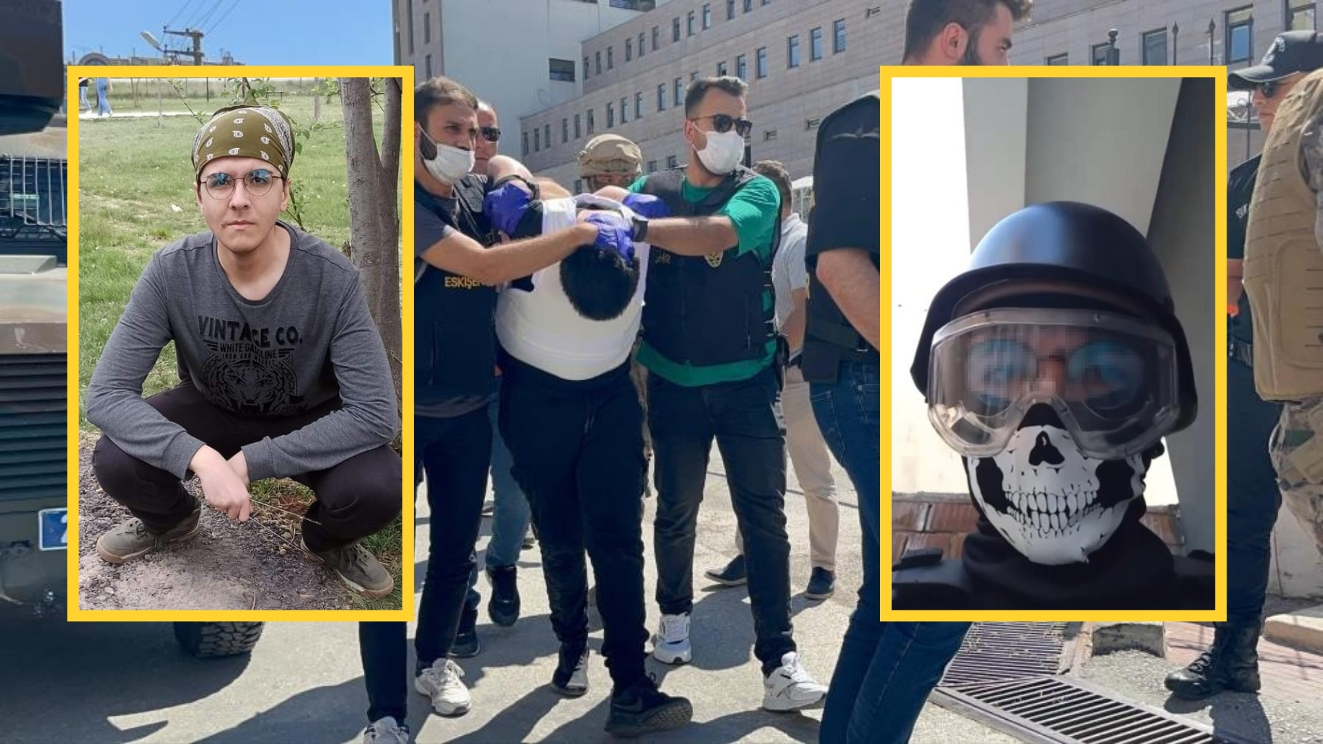 Eskişehir'de neo-nazi sembolünün bulunduğu ekipmanlar kuşanıp bir çay bahçesinde 5