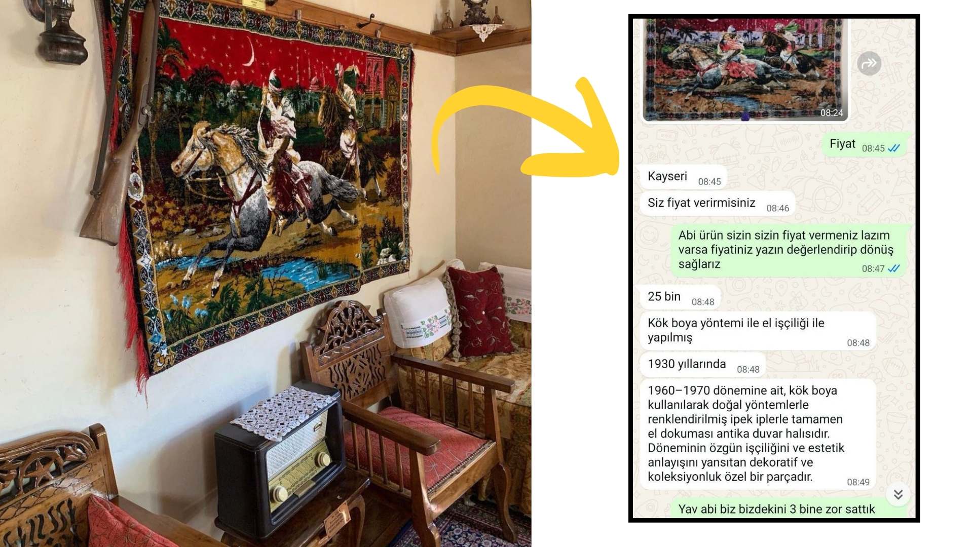 İnternetteki ilan dünyasında eşine az rastlanır bir pazarlık diyaloğu sosyal
