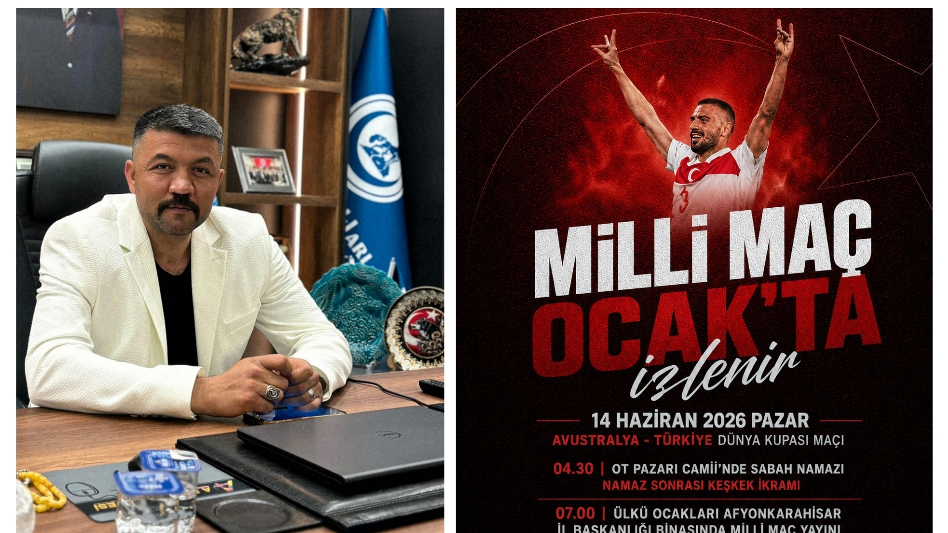 Ülkü Ocakları Afyonkarahisar İl Başkanı Mesut Çetinkaya, 14 Haziran’da oynanacak