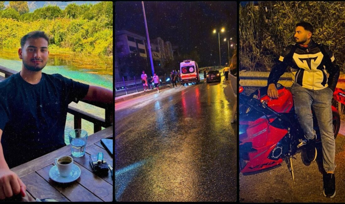 Antalya'da kontrolden çıkan bir motosikletin bariyerlere çarpması sonucu meydana gelen
