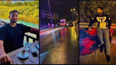 Antalya'da kontrolden çıkan bir motosikletin bariyerlere çarpması sonucu meydana gelen