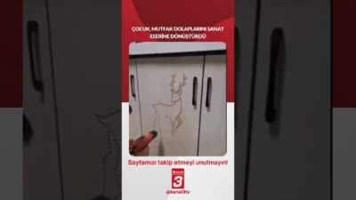 Kanal 3Çar, Haziran 24, 2026 8:00amURL:Embed:Çocuk, mutfak dolaplarını sanat eserine