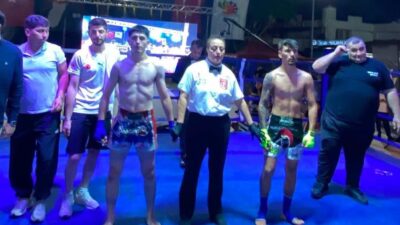 Antalya’nın Kemer ilçesinde düzenlenen profesyonel kickboks gala gecesinde ringe çıkan