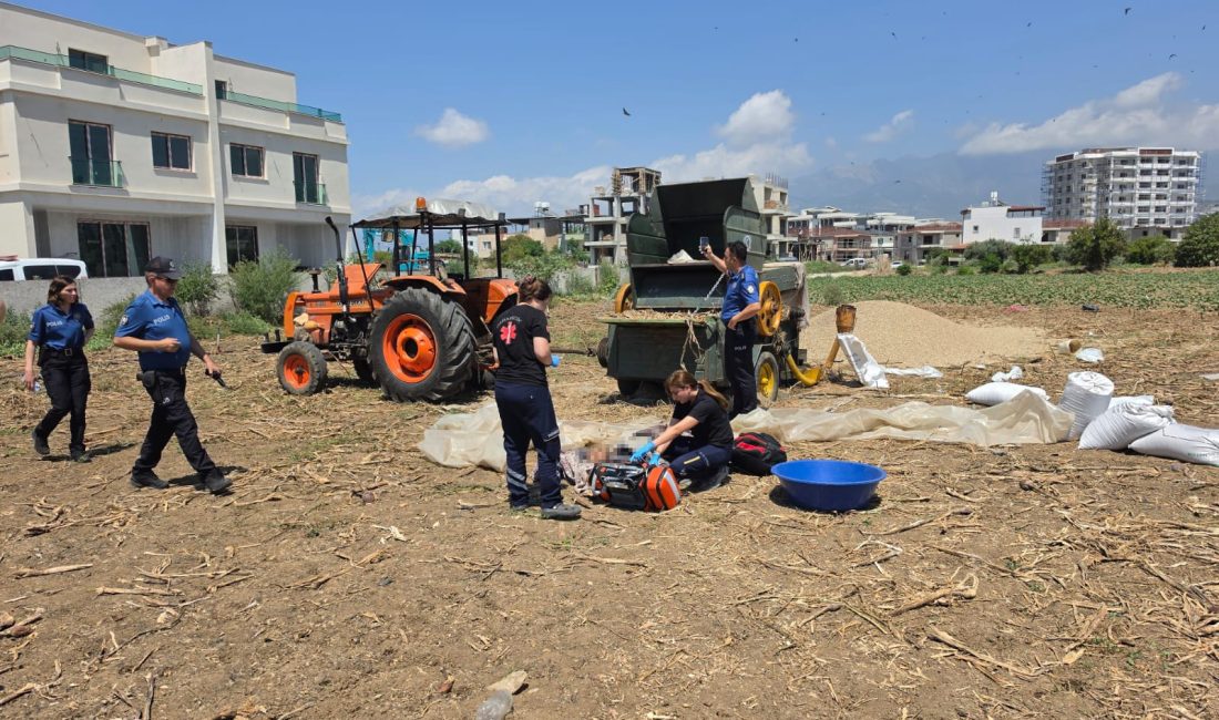 Hatay’ın Arsuz ilçesinde hasat sezonunun ortasında yürekleri ağza getiren feci