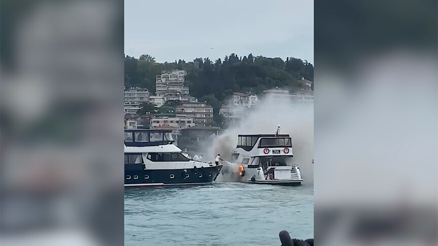 Beşiktaş'ta teknede çıkan yangın karadan ve denizden müdahaleyle söndürüldü.